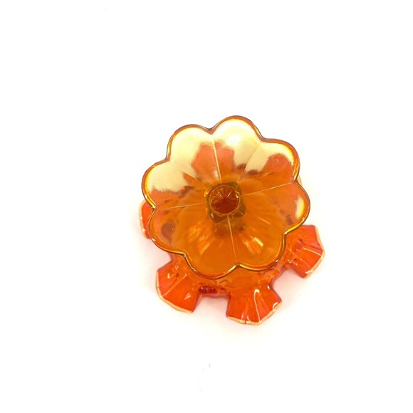 Vtg Fenton Amberina Glass Candy Dish Pedestal Footed Cabbage Rose Pattern - Picture 3 of 7